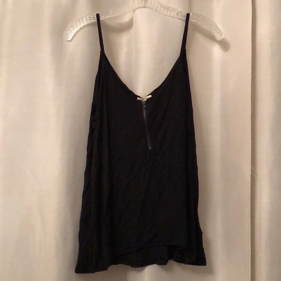 silence + noise Tops - Silence and Noise Zipper Black Tank Size Large